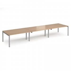 Image of Adapt II Triple Back to Back Desk s 4800mm x 1200mm - Silver Frame bee