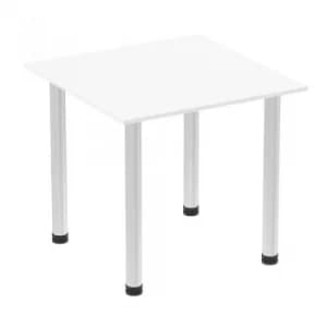 Image of Impulse 800mm Square Table White Top Aluminium Post Leg I003627
