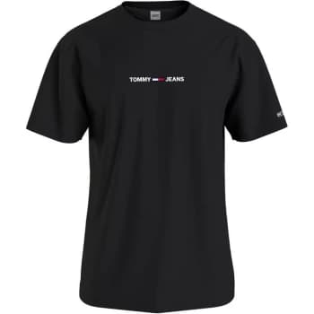 Image of Tommy Jeans Small Text T Shirt - Black