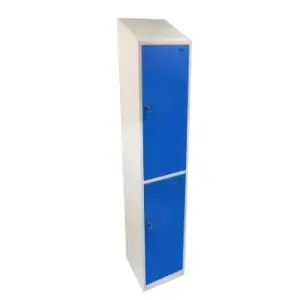 Image of Two Tier Hero Metal Locker, Light Grey Doors, 1950H x 300W x 450D