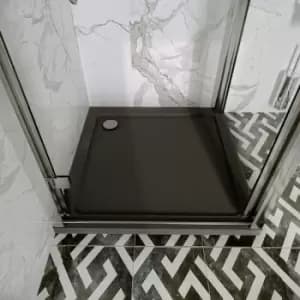 Image of Square Shower Tray 800mm x 800mm - Slate Grey - Hudson Reed