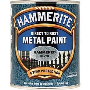 Image of Hammerite Metal Paint - Hammered Silver 750ml