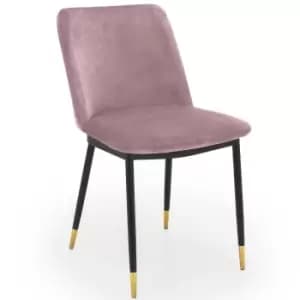 Image of Julian Bowen Set Of 2 Delaunay Dining Chairs Dusky Pink