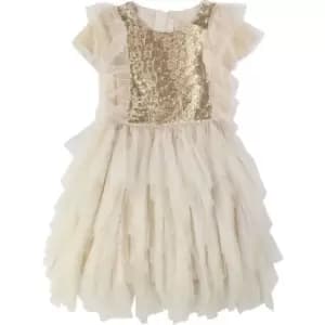 Image of Billieblush Girls Golden shiny dress - Yellow