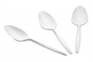 Image of Value Teaspoons Plastic White (Pack 100)