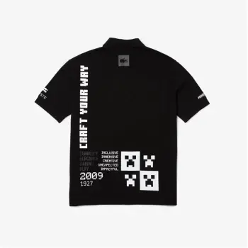 Image of Lacoste Lacoste Minecraft Mono Polo Shirt - Black