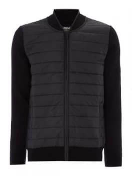 Image of Mens Barbour Baffle zip through hybrid cardigan Black