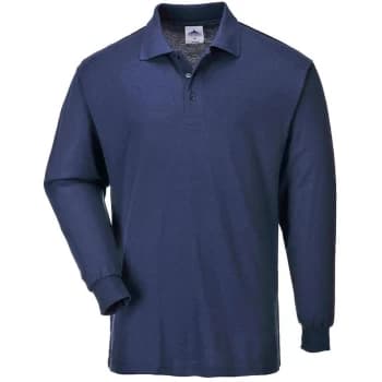 Image of Portwest - B212NARL - sz L Genoa Long Sleeved Polo Shirt Workwear - Navy