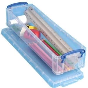 Image of Really Useful 1.5L PencilStationery Box Clear