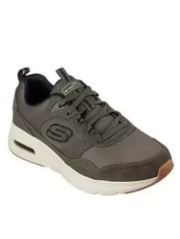 Image of Skechers Skech-air Court Suede Lace Up Memory Foam Trainers, Green, Size 11, Men
