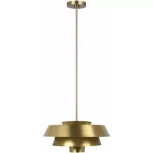 Image of Loops - 1 Bulb Ceiling Pendant Light Fitting Burnished Brass LED E27 60W Bulb