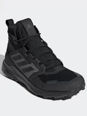 Image of adidas Terrex Trailmaker Mid Cold.rdy Hiking Shoes, Grey/Black/Blue, Size 11, Men