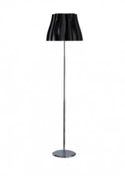 Image of Floor Lamp 3 Light E27, Gloss Black, Polished Chrome