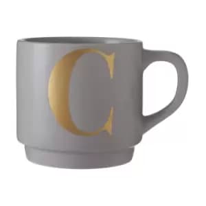 Image of Grey Porcelain C Alphabet Mug