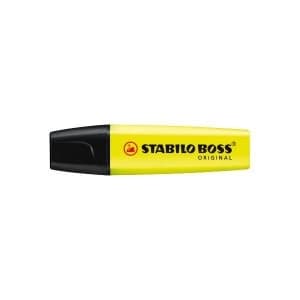 Image of STABILO BOSS Original 2 5mm Chisel Tip Highlighter Yellow Pack of 10 Free Highlighters January March 2019
