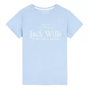 Image of Jack Wills Kids Girls Forstal Logo Script T-Shirt - Blue