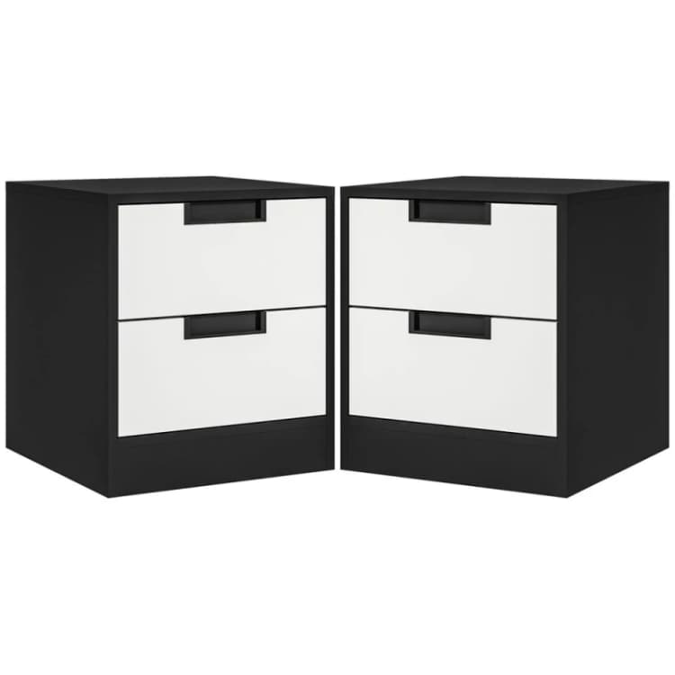 Image of HOMCOM 2 Drawer Bedside Tables Set Of 2 With Storage Nightstands For Bedroom 831-743V80WT