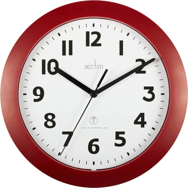 Image of Acctim Parona Wall Clock Radio Controlled 23cm Red