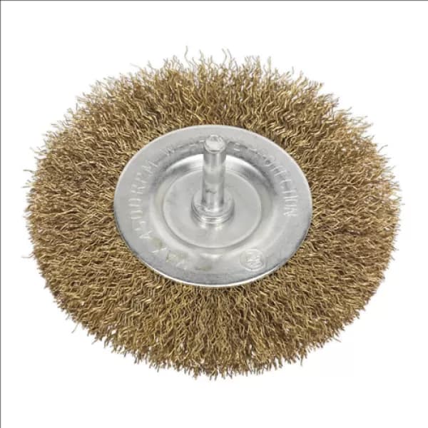 Image of Genuine SEALEY SFB100 Flat Wire Brush Ø100mm with 6mm Shaft