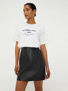 Image of Dorothy Perkins Tampa Bay Print T-Shirt - White, Size L, Women