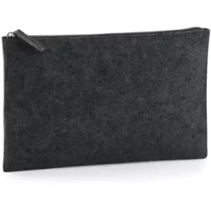 Image of Felt Accessory Pouch (One Size) (Charcoal Melange) - Bagbase