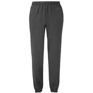 Image of Fruit Of The Loom Mens Elasticated Cuff Jog Pants / Jogging Bottoms (2XL) (Dark Heather)