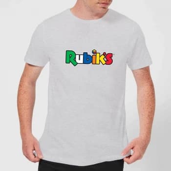 Image of Rubik's Core Logo Mens T-Shirt - Grey - XS - Grey