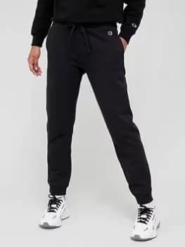 Image of Champion Small Logo Cuffed Jogging Bottom - Black Size XS Women