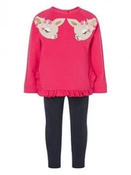Image of Monsoon Baby Girls Deer Sweat Set - Pink