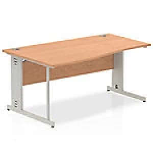 Image of Impulse Cable Managed 1600 Left Hand Wave Desk Oak