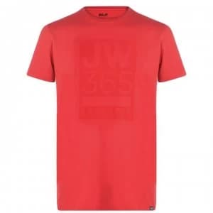 Image of Jack Wolfskin 365 Logo T Shirt - Peak Red