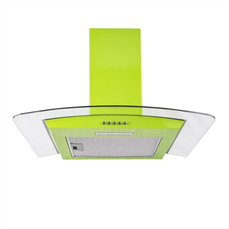 Image of SIA 60cm Green Curved Glass Chimney Cooker Hood Extractor Fan - CGH60GN Green