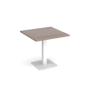 Image of Brescia square dining table with flat square white base 800mm - barcelona walnut