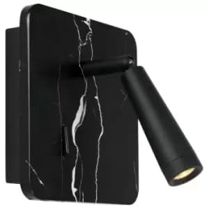 Image of Lucide OREGON - Bedside Lamp - LED - 1x4W 3000K - With USB charging point - Black