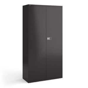 Image of DAMS Steel Cupboard with 3 Shelves - Black