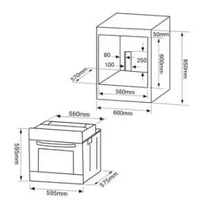 Image of Montpellier SFO72X Built In Electric Single Oven in Stainless Steel 70L A Rat