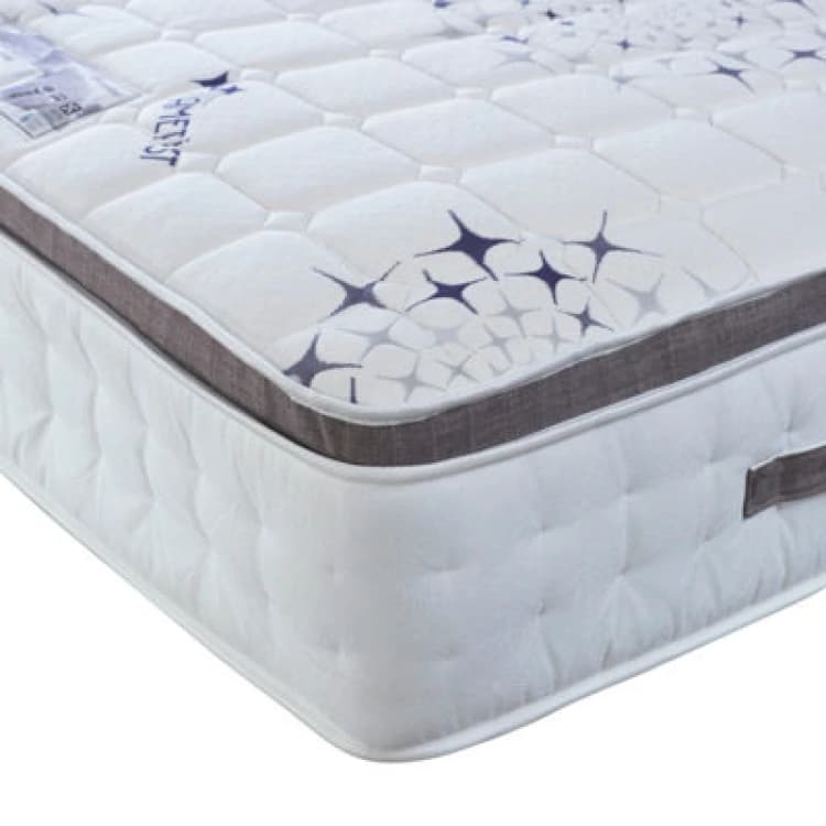Image of Bedmaster Bedmaster Ametist Crystal 2500 Pocket Sprung Pillow Top Mattress in White Size: Small Double White Small Double Unisex 0764283926524