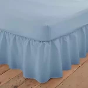 Image of Charlotte Thomas Poetry Plain Dye 144 Thread Count Combed Yarns Blue King size Platform Valance