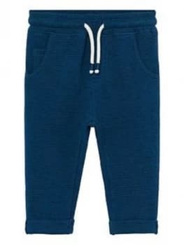 Image of Mango Baby Boys Ribbed Joggers - Blue
