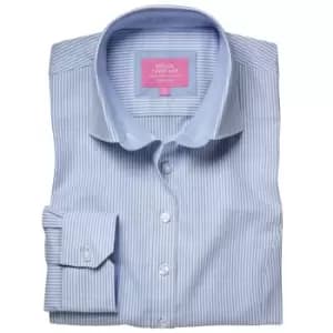 Image of Brook Taverner Womens/Ladies Mirabel Striped Oxford Stretch Shirt (16 UK) (Sky Blue)