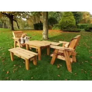 Image of Charles Taylor Little Fellas 4 Seater Wooden Dining Table 2 Chairs 2 Benches