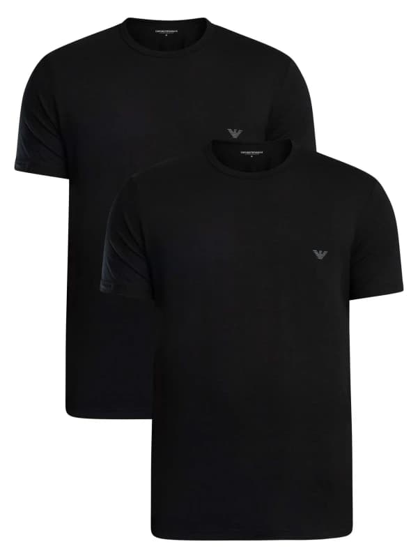 Image of Emporio Armani 2 Pack Lounge Crew Neck Regular T-Shirt Blue L