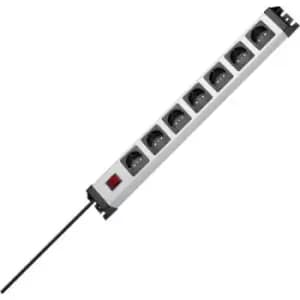 Image of Kopp 226820011 Power strip (+ switch) 7x Grey, Black PG connector