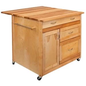 Image of Catskill by Eddingtons Deep Drawer Kitchen Trolley on Wheels with Drop Leaf Extension