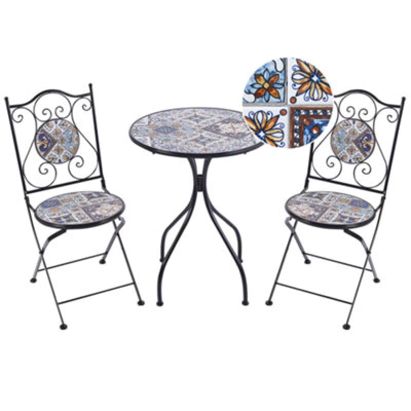 Image of Beliani Bistro Set Folding Civita Metal Black