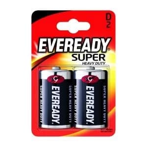 Image of Eveready Super Heavy Duty D Batteries Pack of 2 R20B2UP