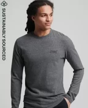 Image of Superdry Mens Organic Cotton Vintage Logo Embroidered Top Grey / Grey Black Twist - Size: L
