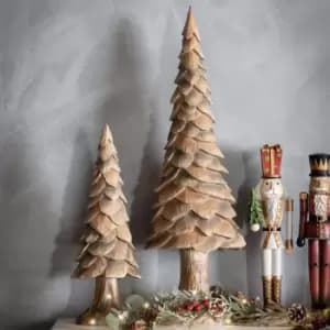 Image of Carved Wooden Tree Decoration Natural