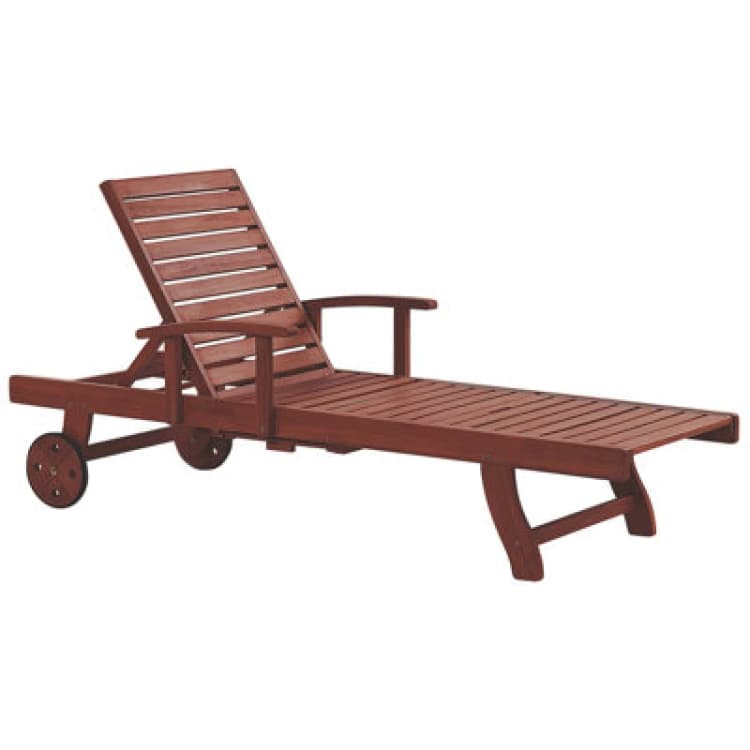 Image of Beliani Sun Lounger Toscana Reclining Acacia Wood Dark Brown