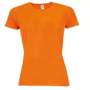 Image of SOLS Womens/Ladies Sporty Short Sleeve T-Shirt (XS) (Neon Orange)